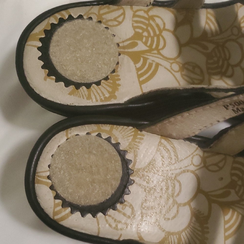 Fly London Black Leather Mules with Dual Buckles - Picture 3 of 13